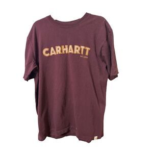 Carhartt Men’s Maroon Red Cotton Tee Shirt Relaxed Fit Sz L